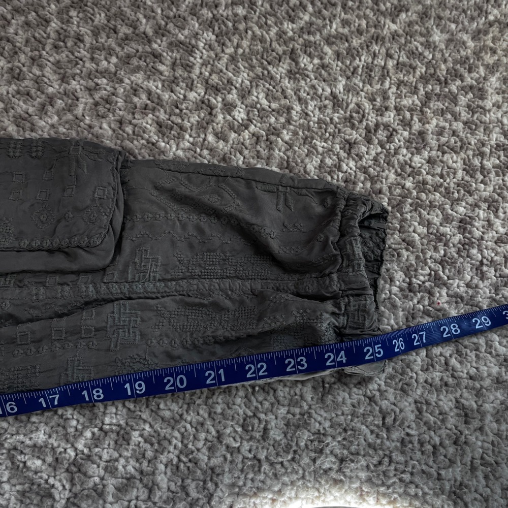 Johnny Was Cupro Grey Embroidered Cargo Jaspil Jogger Pants XS - Picture 9 of 12